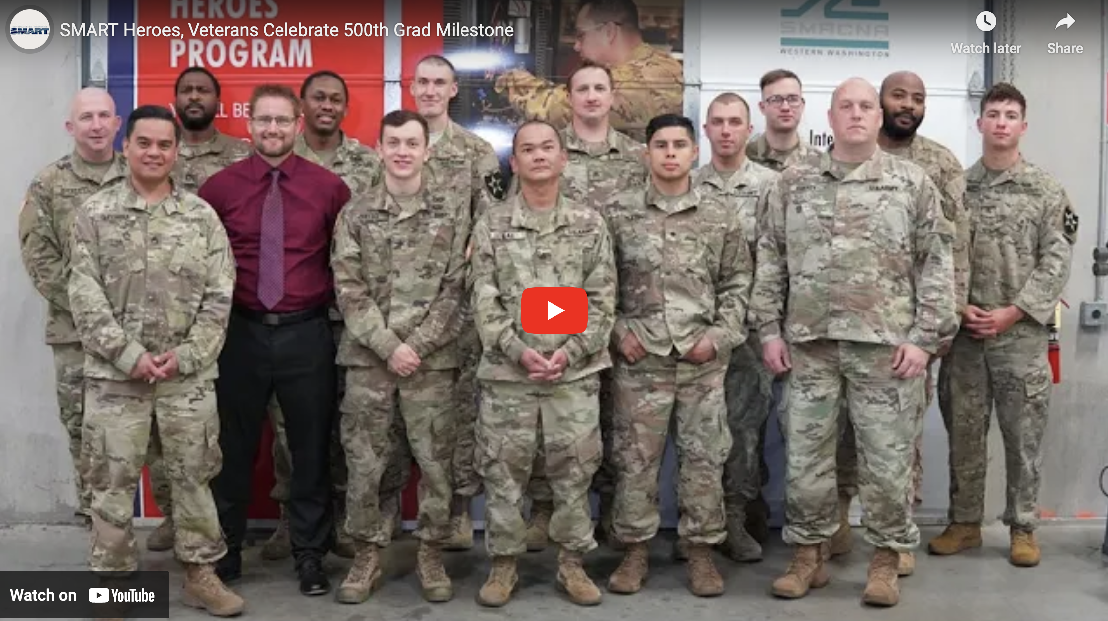 SMART Heroes, Veterans Celebrate 500th Grad Milestone